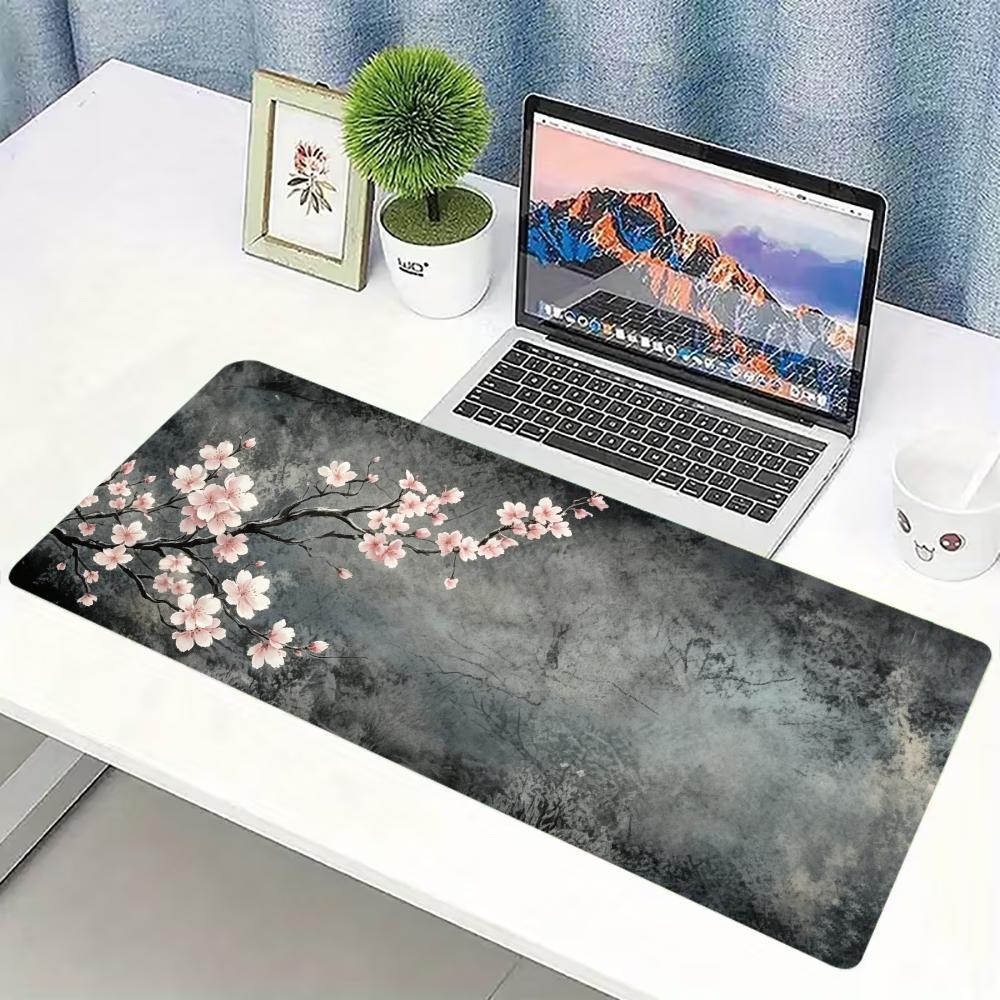 Desk Setup Pc And Laptop - Tapis de bureau étendu motif fleur